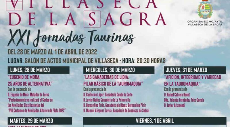 Villaseca celebrará las XXI Jornadas Taurinas del 28 de marzo al 1 de abril, convirtiéndose una vez más en el centro de la afición taurina.