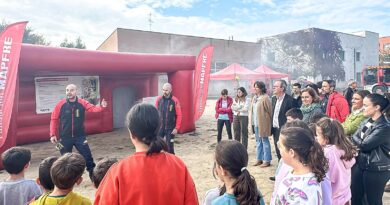 Escolares participando en la Semana de la prevención de incendios