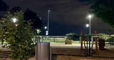 Farola con tecnología LED iluminando una calle de Torrejón de Velasco.