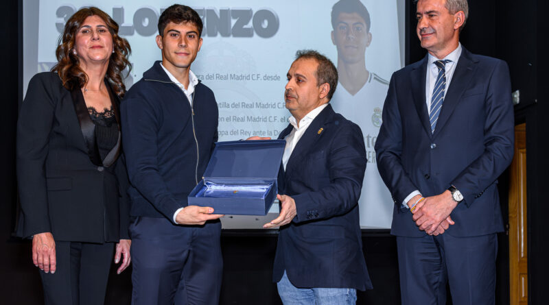 El Jugador del Real Madrid, Lorenzo Aguado en la Gala del deporte de Yeles