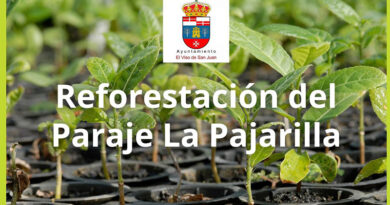 Cartel de la reforestación del paraje de la Pajarilla